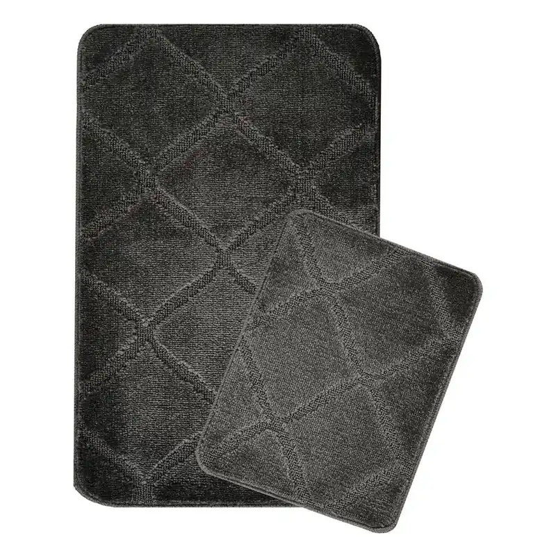 Antracytowe dywaniki łazienkowe zestaw 2 szt. 50x80 cm Cizgili – Foutastic Bonami Ostatnia szansa