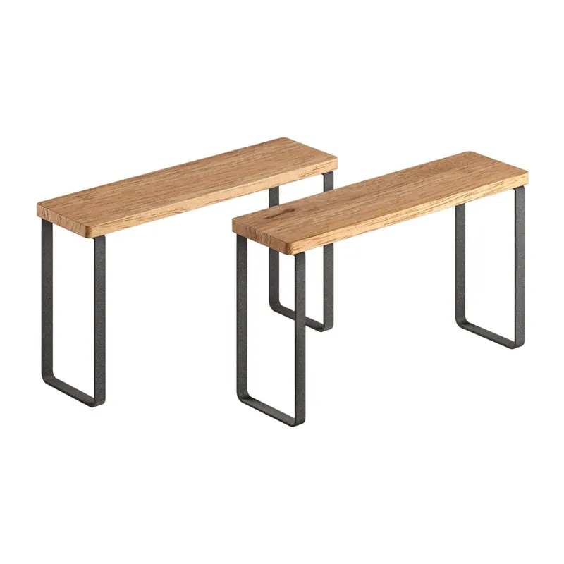 Najlepsza cena Drewniane dodatkowe półki w czarno-naturalnym kolorze 2 szt. 27x8 cm York – Metaltex Bonami