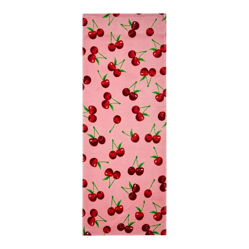 Różowy bawełniany ręcznik plażowy 78x200 cm Cherries – Catherine Lansfield Bonami Promocja
