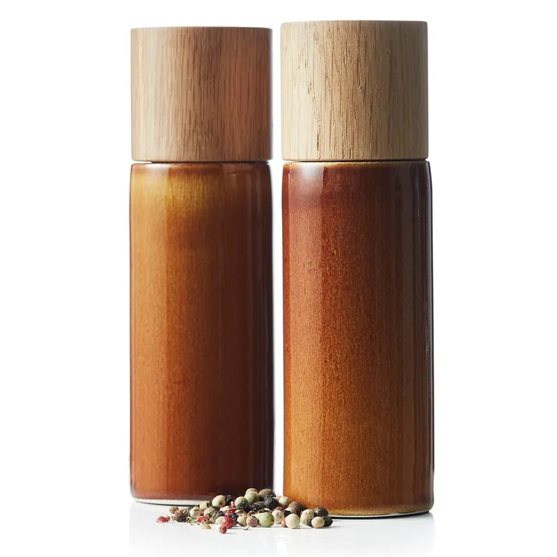 Zestaw młynków do pieprzu i soli 2 szt. ceramiczny w bursztynowym kolorze Gastro Amber – Bitz Bonami Oferta
