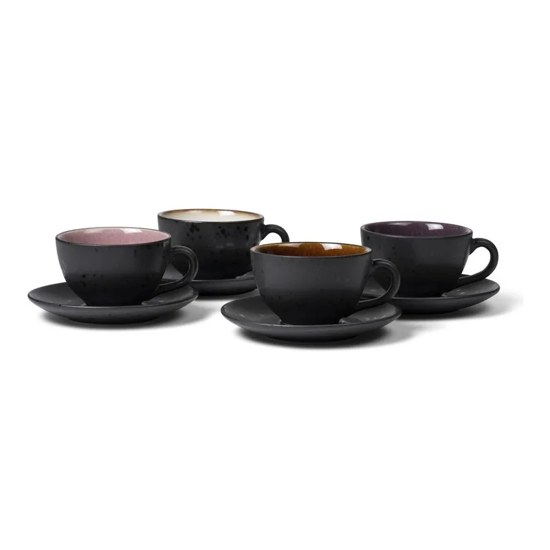 Czarne filiżanki zestaw 4 szt. ceramiczne 240 ml Gastro Black/Mix – Bitz Bonami Premium