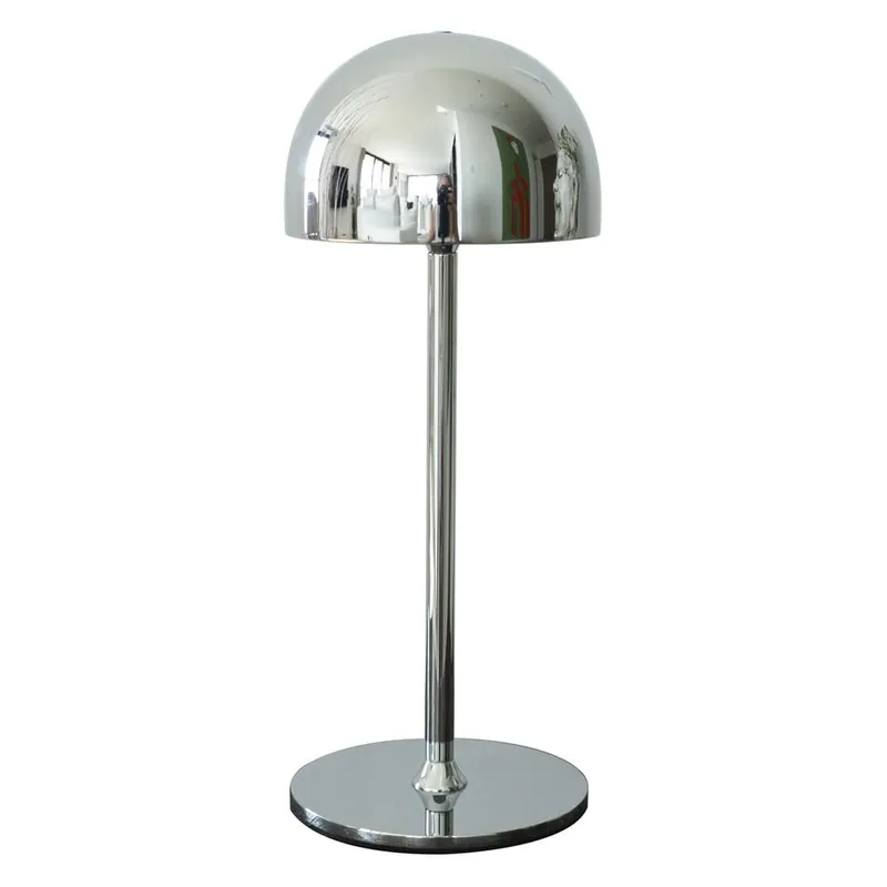 Darmowy zwrot Lampa stołowa LED w kolorze srebra ze zdalnym sterowaniem i metalowym kloszem (wysokość 30 cm) Tim – Sirius Bonami