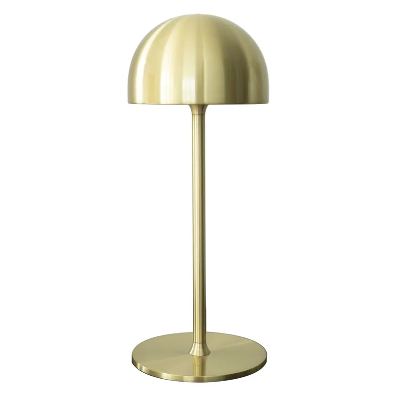 Bezpieczne zakupy Lampa stołowa LED w kolorze mosiądzu ze zdalnym sterowaniem i metalowym kloszem (wysokość 30 cm) Tim – Sirius Bonami