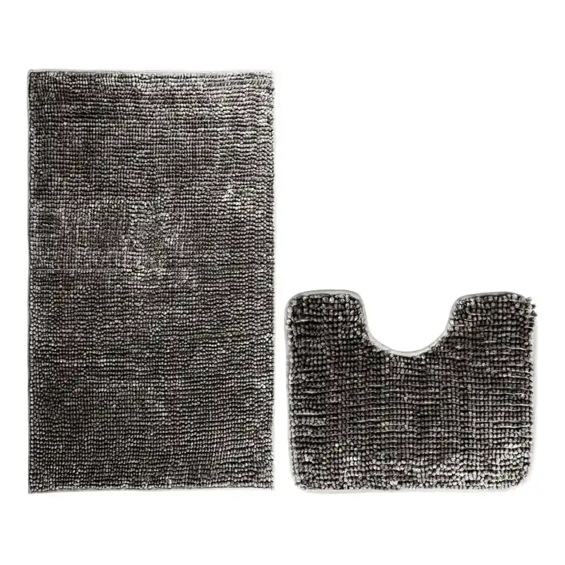Ciemnoszare dywaniki łazienkowe do WC zestaw 2 szt. 80x50 cm Bati – Restilo Bonami Łatwy zwrot