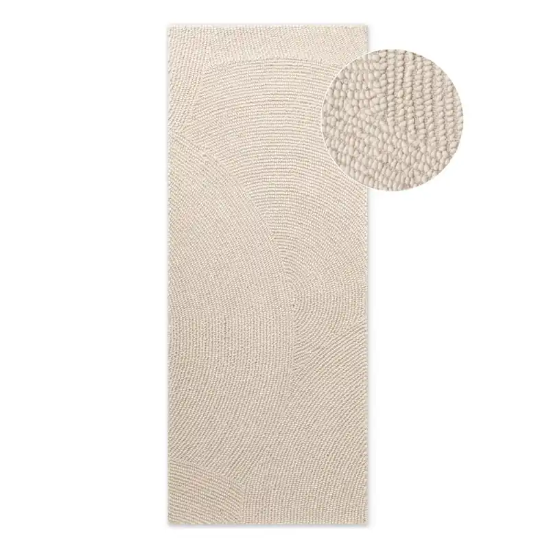 Cena promocyjna Wełniany chodnik tkany ręcznie w jasnym naturalnym kolorze 80x200 cm Calmio – Hanse Home Bonami