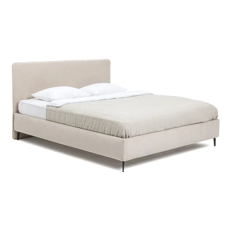 Beżowe tapicerowane łóżko dwuosobowe ze stelażem 180x200 cm Noira Slim – Bonami Selection Bonami Ekspresowa dostawa