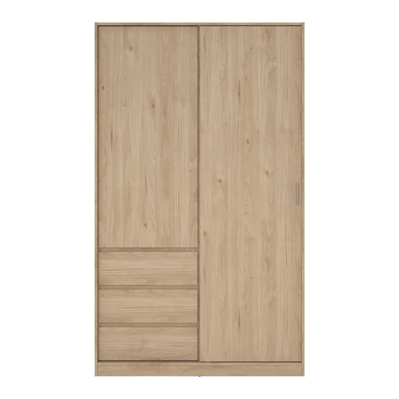 Bezpieczne zakupy Szafa w dekorze dębu z drzwiami przesuwnymi w naturalnym kolorze 119x200x60 cm Naia – Tvilum Bonami