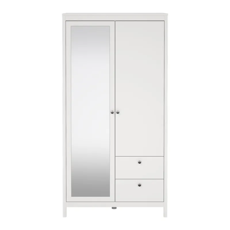 Nowy Biała szafa z lustrem 102x199x58 cm Madrid – Tvilum Bonami