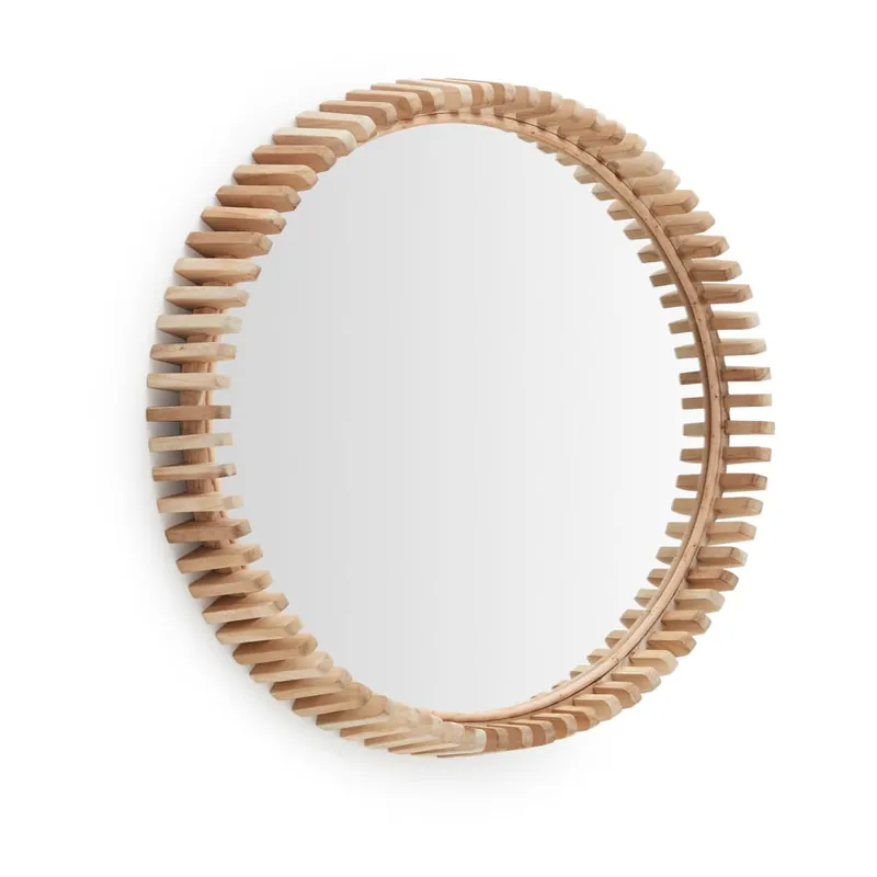 Cena promocyjna Lustro ścienne z drewnianą ramą ø 60 cm Polke – Kave Home Bonami
