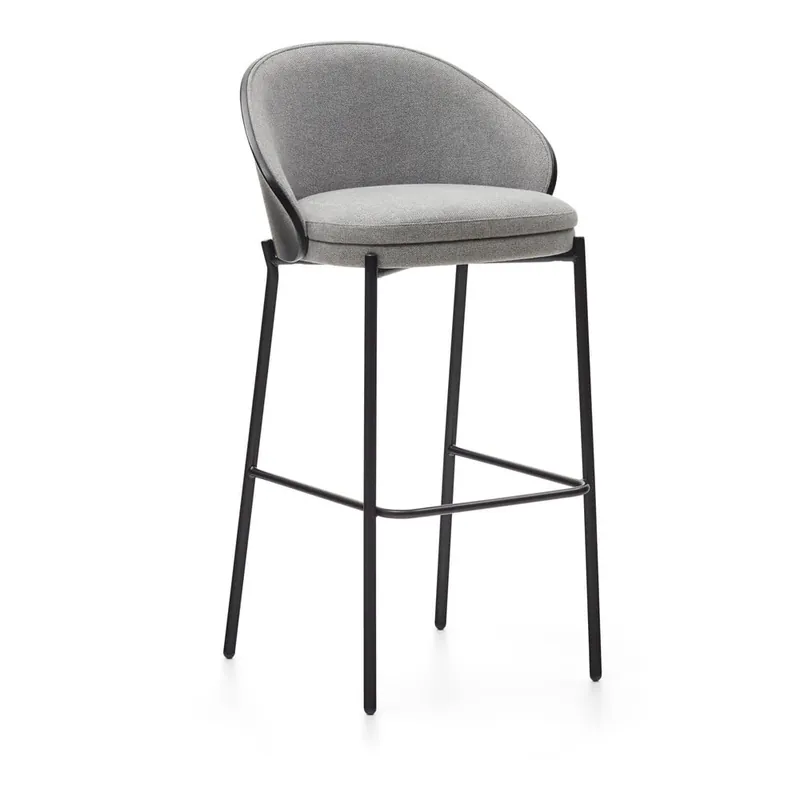 Bezpieczne zakupy Czarno-szary hoker (wysokość siedziska 77 cm) Eamy – Kave Home Bonami