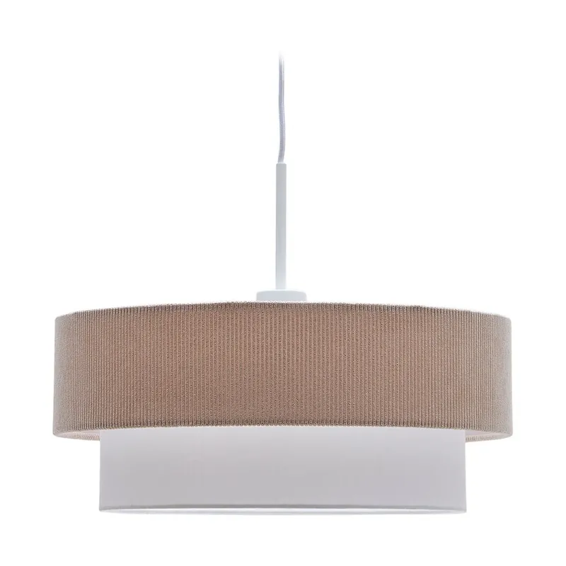 Bezpieczne zakupy Biało-beżowa lampa wisząca z tekstylnym kloszem ø 40 cm Bianella – Kave Home Bonami