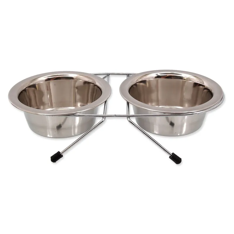 Zamów dziś Zestaw misek ze stojakiem dla psów ze stali nierdzewnej ø 13 cm Dog Fantasy – Plaček Pet Products Bonami