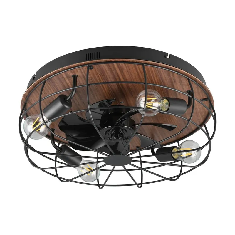 Lampa sufitowa ze zdalnym sterowaniem/z wentylatorem w kolorze matowej czerni/brązowa Trondheim – Reality Bonami Rabat