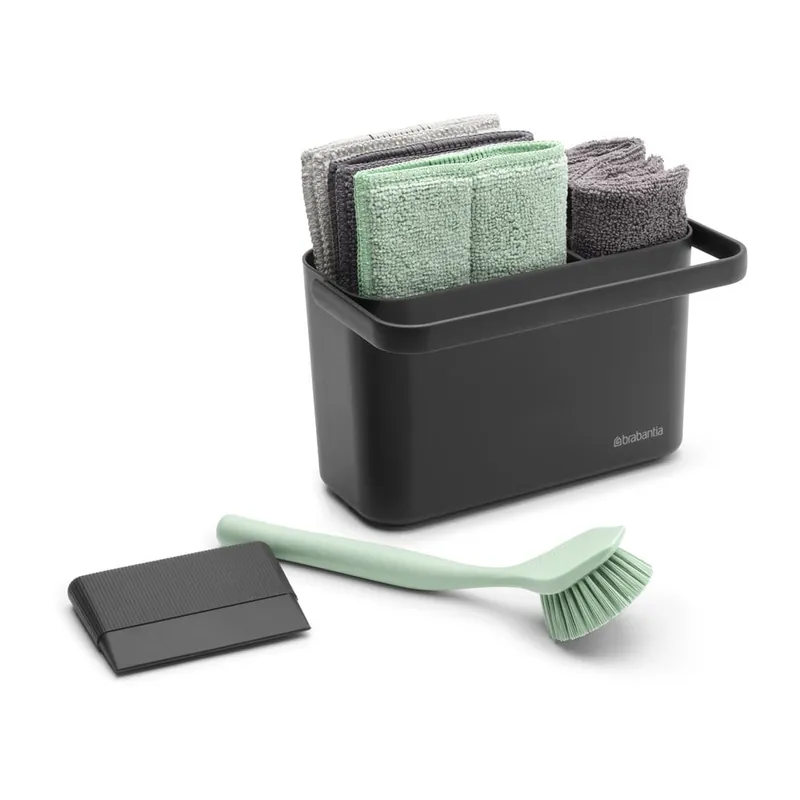 Ciemnoszary zestaw do mycia naczyń z plastiku z recyklingu SinkSide – Brabantia Bonami Do wyczerpania zapasów