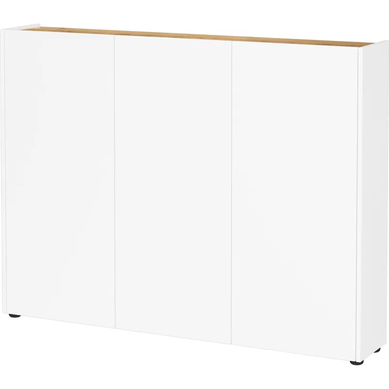 Bezpieczne zakupy Biała szafka w dekorze dębu 138x105x25 cm Libbiano – Germania Bonami