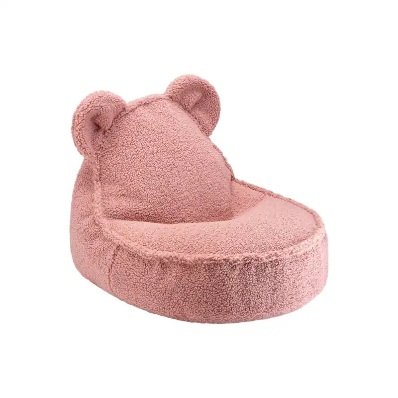 Ekspresowa dostawa Różowy dziecięcy worek do siedzenia z materiału bouclé Bear – Wigiwama Bonami