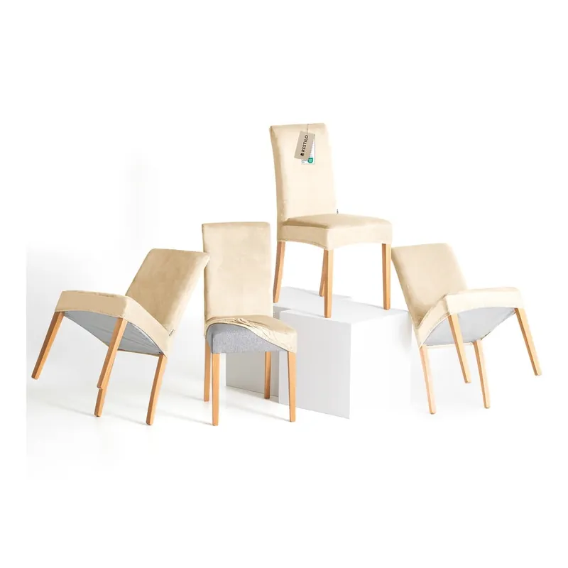 Oferta limitowana Beżowe elastyczne pokrowce na krzesło zestaw 4 szt. 48 cm Sento – Restilo Bonami