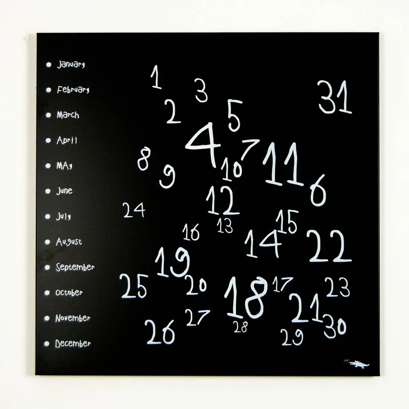 Hit cenowy Magnetyczny kalendarz dESIGNoBJECT.it Krok Black, 50 x 50 cm Bonami