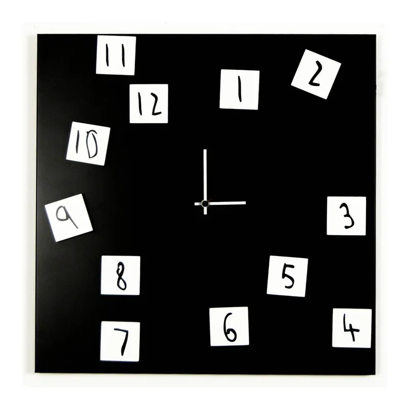 Zegar ścienny dESIGNoBJECT.it Changing Clock Black, 50 x 50 cm Bonami Obniżka ceny