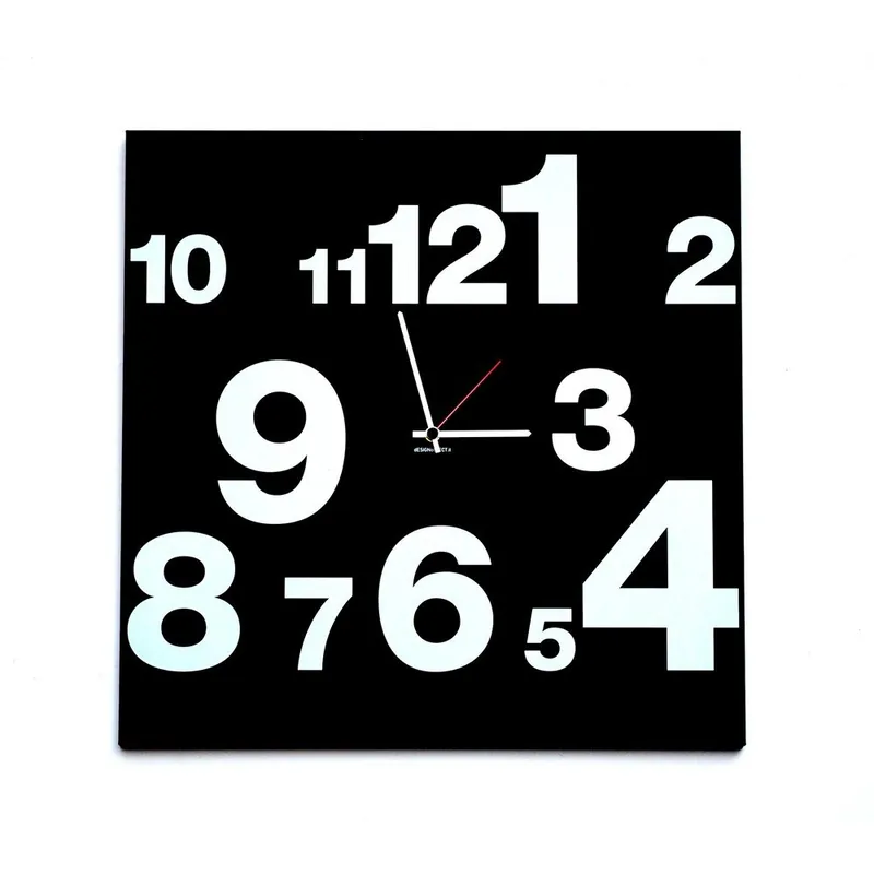 Ostatnie sztuki Zegar ścienny dESIGNoBJECT.it Number Line Black, 50 x 50 cm Bonami