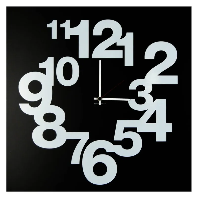 Zegar ścienny dESIGNoBJECT.it Numbers Circle Black, 50 x 50 cm Bonami Ostatnie sztuki