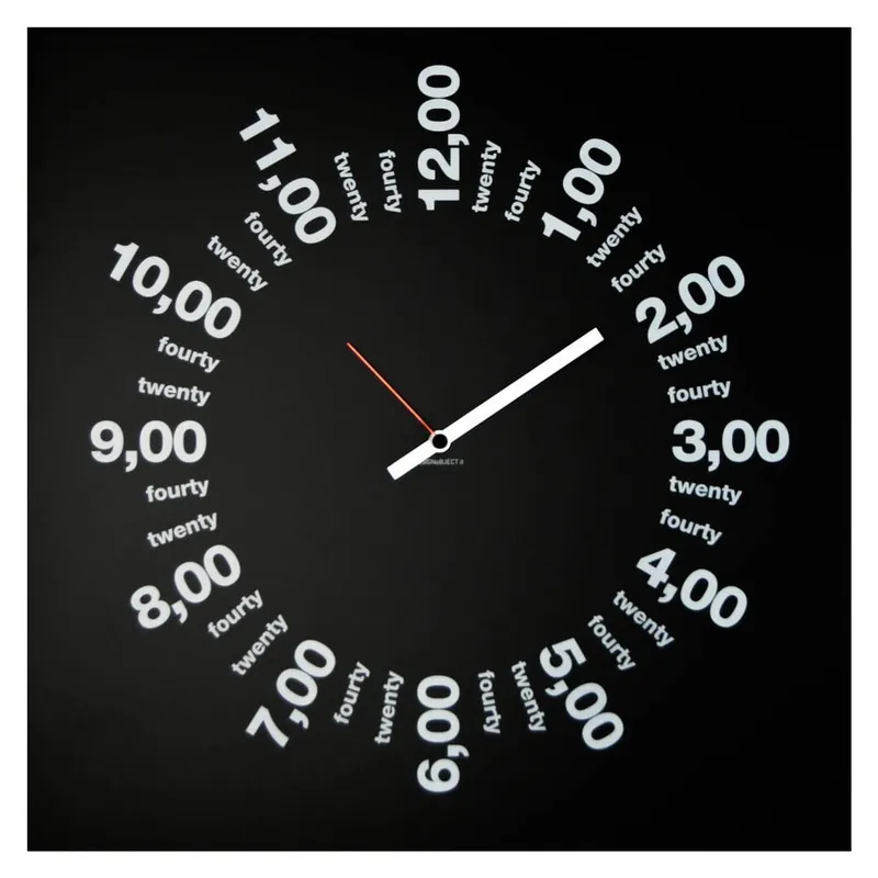 Łatwy zwrot Zegar ścienny dESIGNoBJECT.it Only Hours Black, 50 x 50 cm Bonami