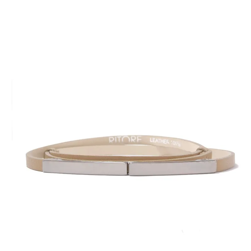 Do wyczerpania zapasów Regulowany skórzany pasek Etro cappucino, 72-108 cm Bonami