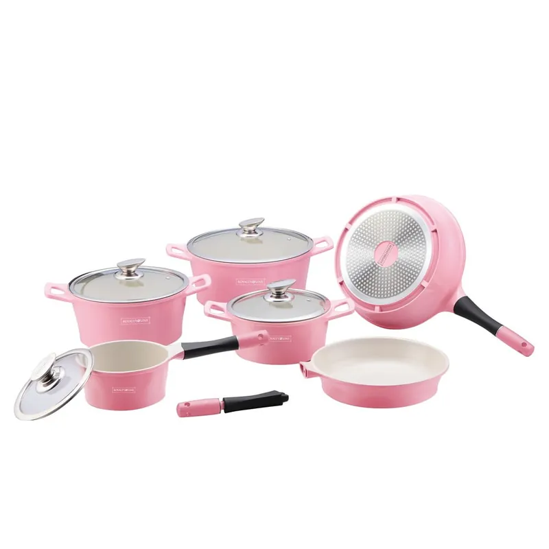 10-częściowy ceramiczny komplet garnków i patelni Die Cast, różowy Bonami Oferta czasowa