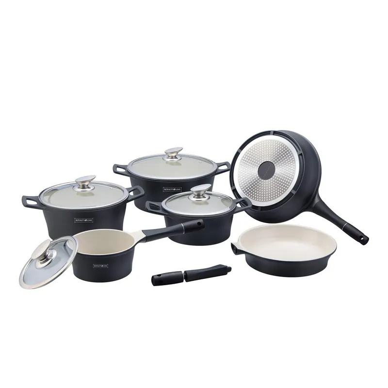 10-częściowy ceramiczny komplet garnków i patelni Die Cast, czarny Bonami Ostatnie sztuki
