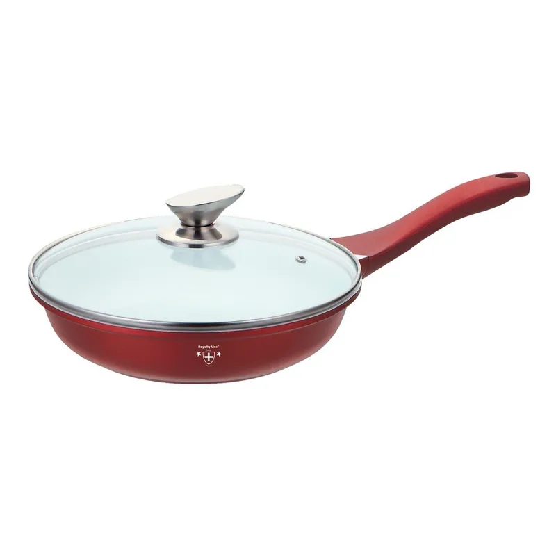 Obniżka ceny Patelnia Die Cast ze szklaną pokrywką 28 cm, bordowa Bonami