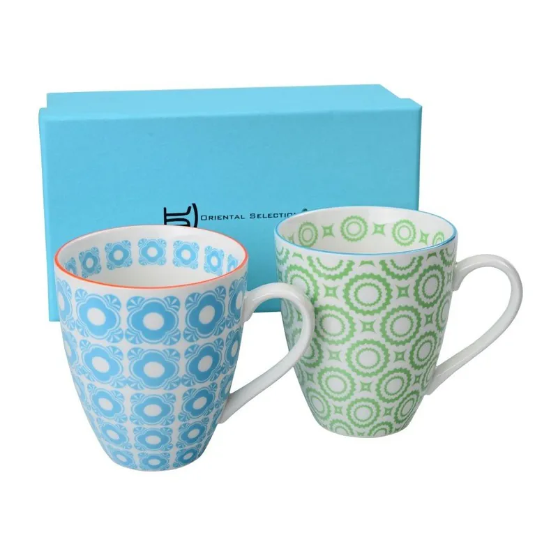 Kubki Geometric Green/Blue, 2 szt. Bonami Hit sprzedaży