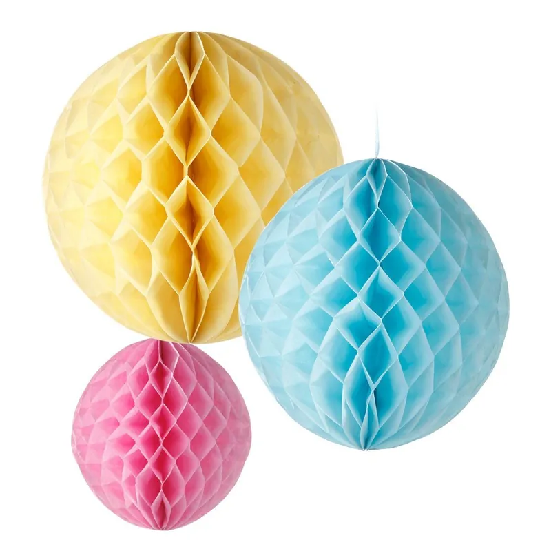 Ekspresowa dostawa Papierowa dekoracja Honeycomb Pastel, 3 szt. Bonami