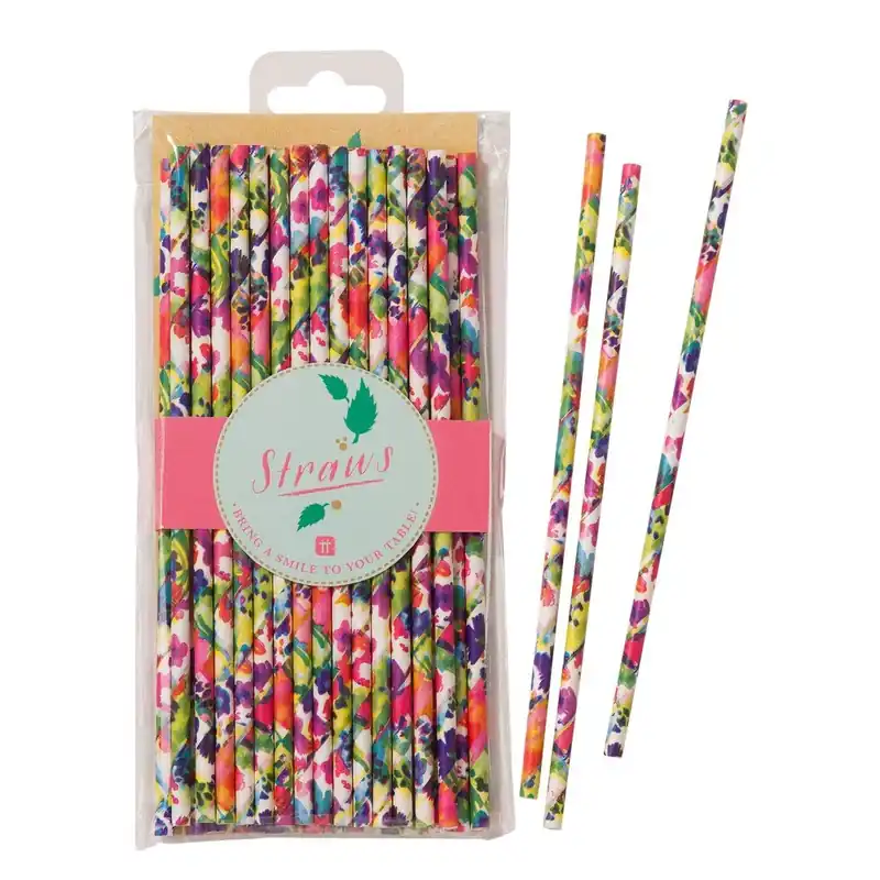 Zestaw 30 słomek papierowych Talking Tables Floral Fiesta Bonami Bezpieczna płatność