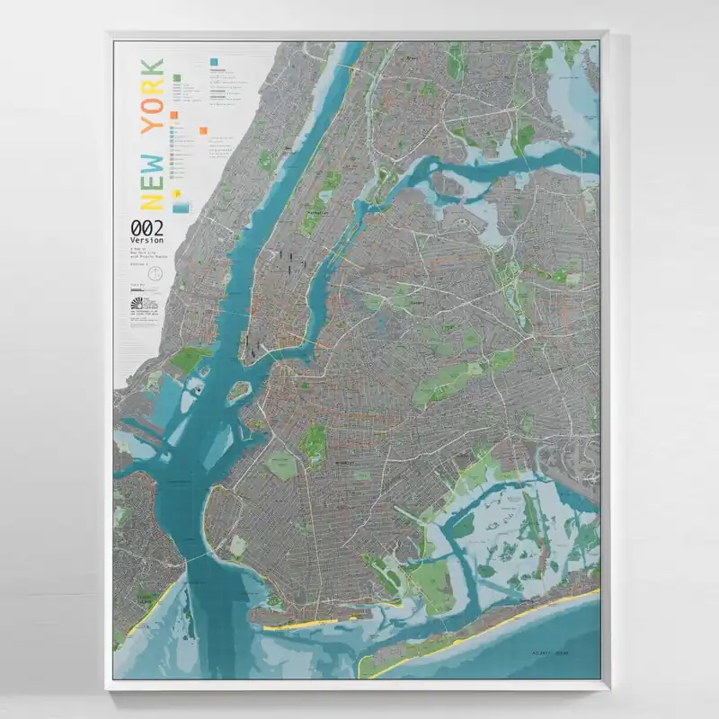 Niska cena Mapa Nowego Jorku The Future Mapping Company Street Map, 130x100 cm Bonami