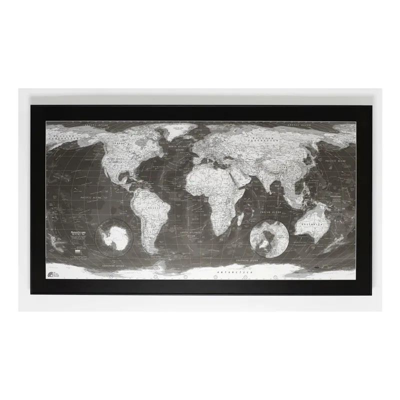 Mapa świata The Future Mapping Company Monochrome World Map, 130x72 cm Bonami Oferta czasowa