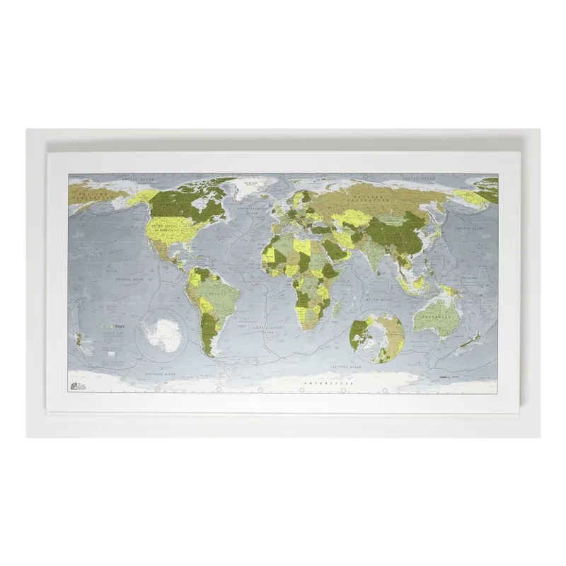 Popularny Mapa świata The Future Mapping Company Colour World Map, 130x72 cm, zielona Bonami