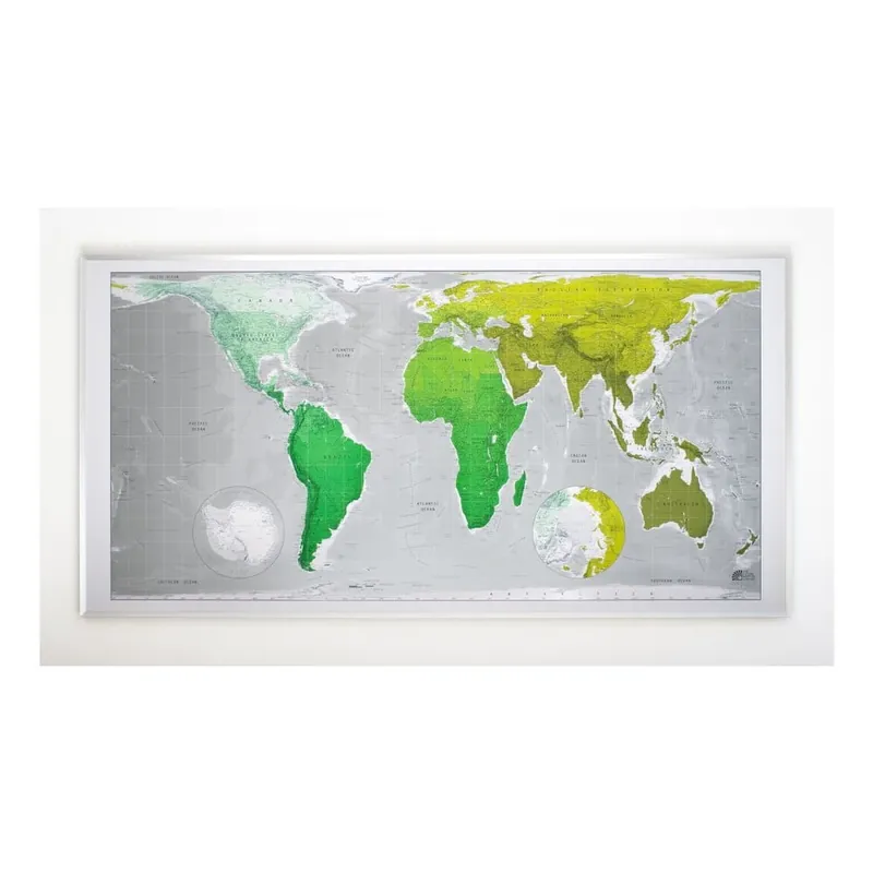 Magnetyczna mapa świata Huge Future Map, 196x100 cm, zielona Bonami Szybka dostawa