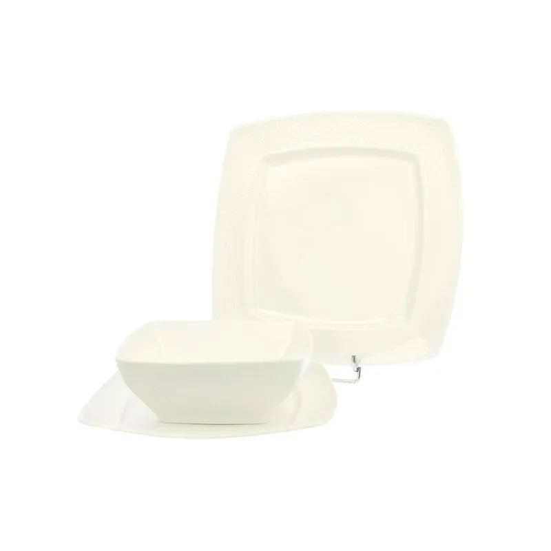 Zestaw obiadowy White Squares, 18 szt. Bonami Hit sprzedaży