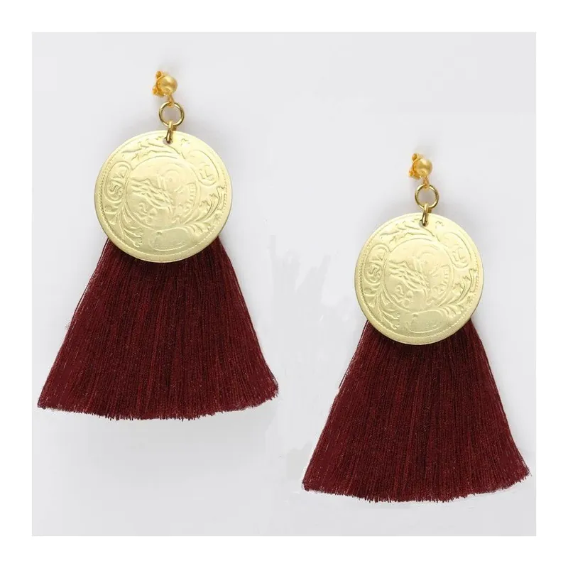 Kolczyki Nairobi Large Gold Burgundy Bonami Tylko dziś