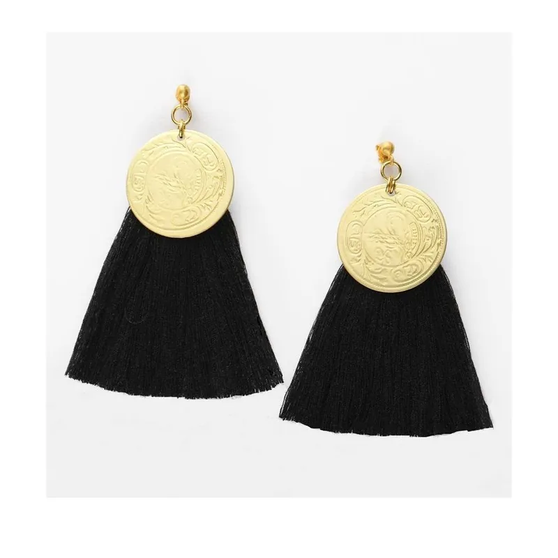 Wyjątkowa oferta Kolczyki Nairobi Large Gold Black Bonami