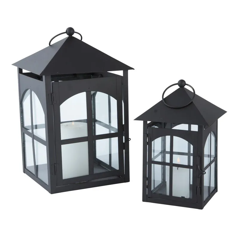 Nie przegap Zestaw 2 latarni Zone Black, 28 cm Bonami