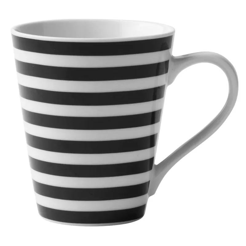Czarno-biały kubek porcelanowy KJ Collection Striped Bonami Bestseller