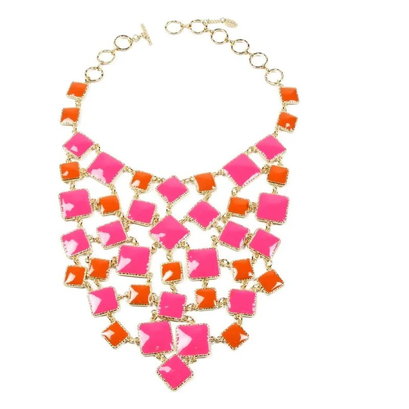 Sprawdź teraz Naszyjnik Block Bib Pink Bonami