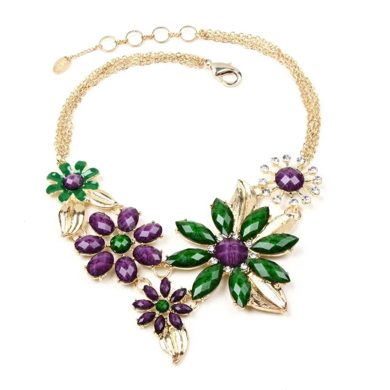 Bezpieczne zakupy Naszyjnik Della Floral Green/Violet Bonami