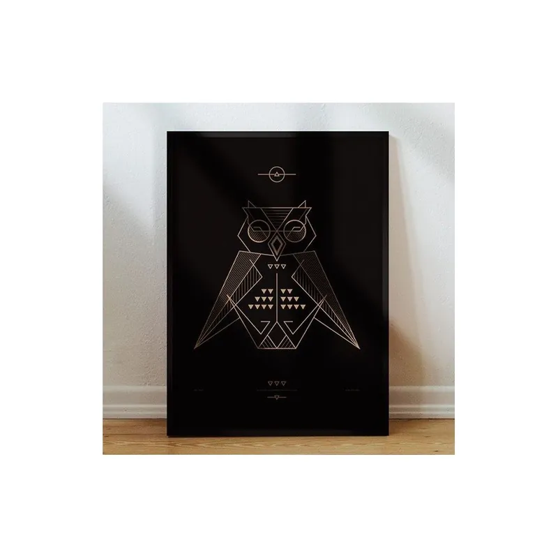Hit cenowy Plakat Owl Black/Gold, 50x70 cm Bonami