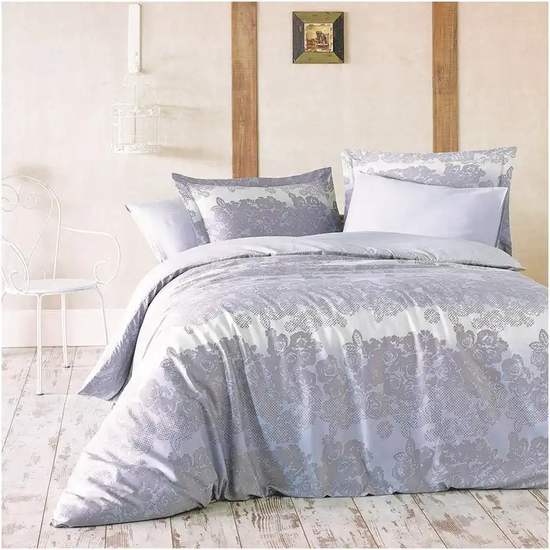 Okazja Komplet pościeli z prześcieradłem Blue Ornament, 200x220 cm Bonami