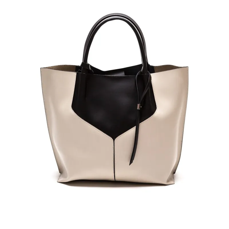 Skórzana torebka Anna Luchini 86 Nero Beige Bonami Ostatnie sztuki