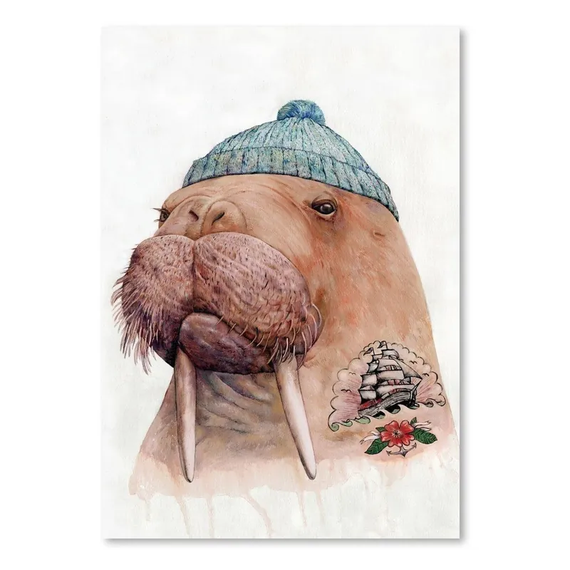 Plakat "Tattooed Walrus", 42x60 cm Bonami Oferta limitowana