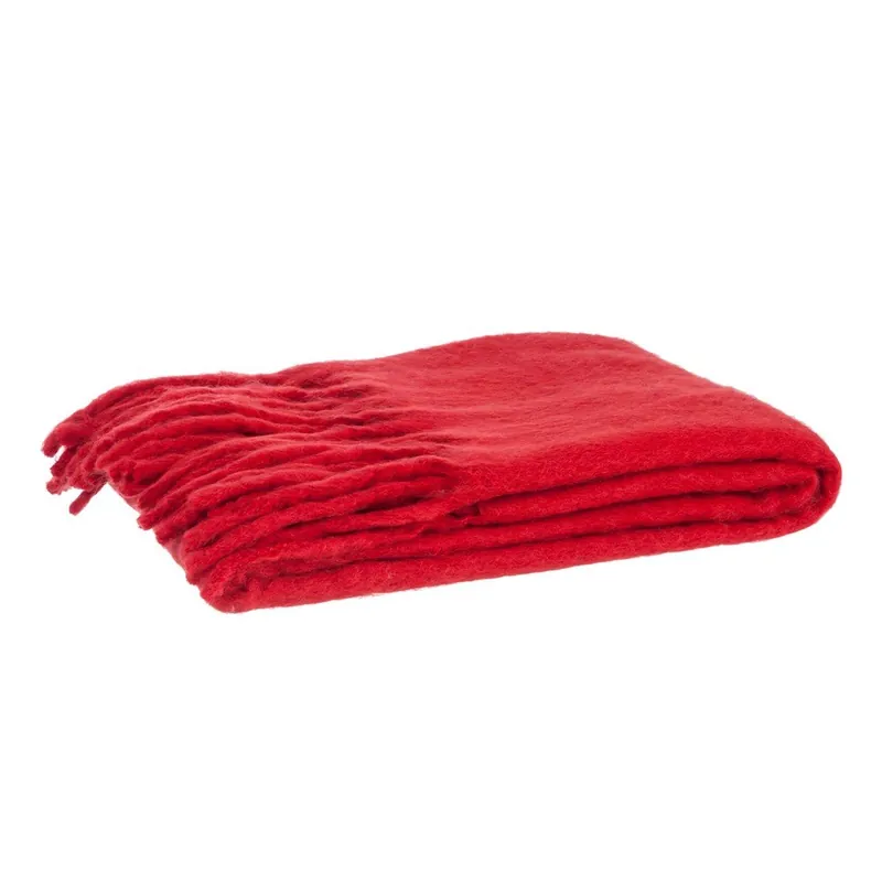 Wełniany koc Fringes Red, 125x150 cm Bonami Hit cenowy