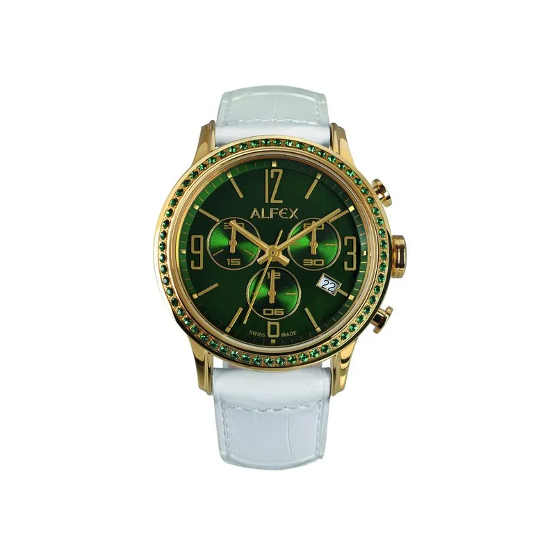 Wysoka jakość Zegarek damski Alfex 5697 Yelllow Gold/White Bonami